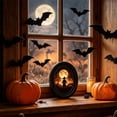 thumbnail image 4 of Roiihwy Halloween Wall Decor, Ghost Framed Dark Ghost Holding Candle Oval Wall Art, Spooky Halloween Oval Walls Decor, Vintage Gothic Canvas Artwork Hanging Decor, 4 of 6