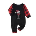 thumbnail image 2 of Yievot Family Christmas Pajamas Matching Sets PJ's Sleepwear Long Sleeve Printed Shirts and Plaid Pants Festival Party Sleepwear with Pockets, 2 of 3