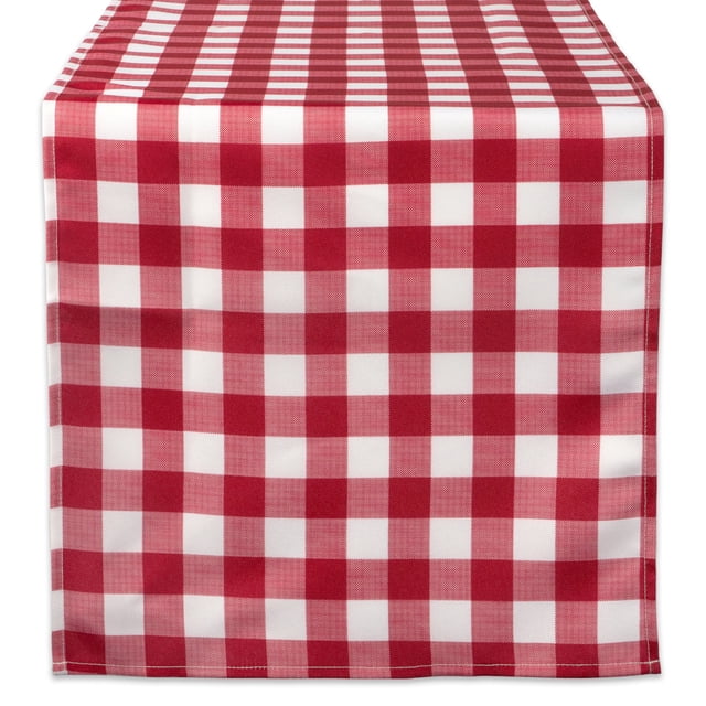 Camino de Mesa DII Cuadro Rojo 36x183 cm Impermeable