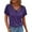 Purple, variant on Vetement Femme ete 2025 Women's 2023 Summer New Solid Color Chest Strap Short Sleeve V Neck Top T Shirt With Leaf Sleeve Stripe Shirts for Women T Shirt Women Pack Ladies Tees And Tops Short L