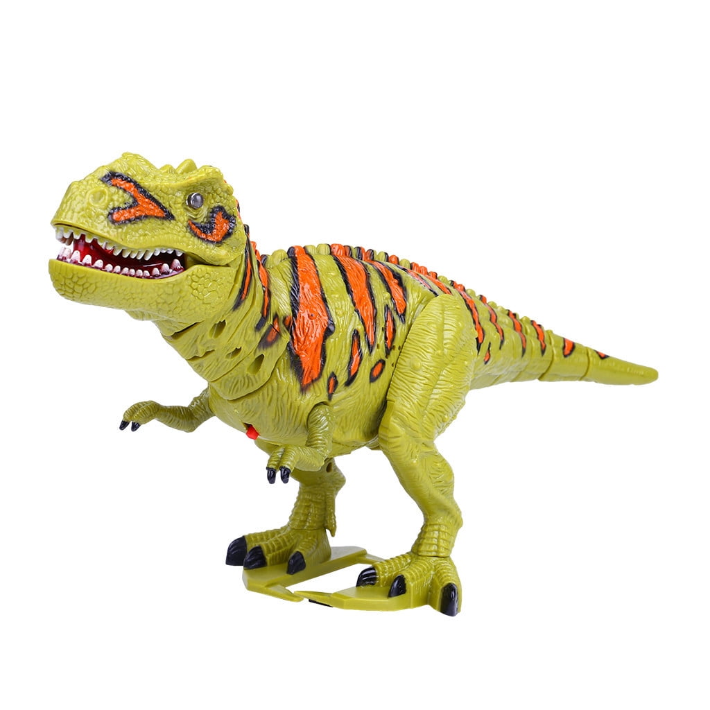 Kids Toy Walking Brown Dinosaur T-Rex Action Figure Lights Sounds Real Movement 