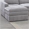 thumbnail image 3 of Grey Modular Sectional Sofa Set 5pc - Contemporary Fabric Upholstery with Plush Seating and Ottomans, 3 of 9