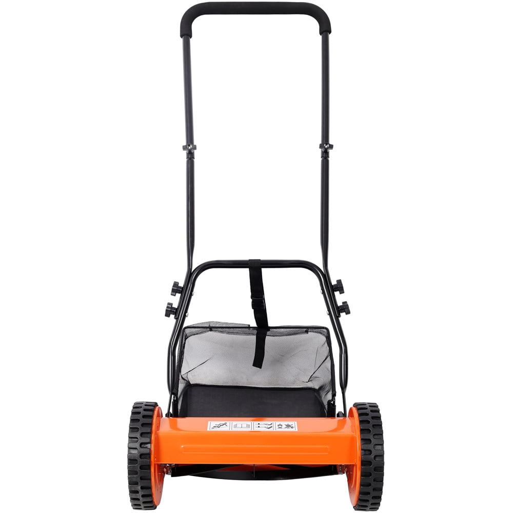 14-Inch 5-Blade Push Reel Lawn Mower with Grass Catcher