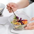 thumbnail image 5 of STPgoods Beam Clear Glass Salad Bowl Fluted 23.7 fl oz (700 ml) Ribbed Glass Serving Bowl, 5 of 10