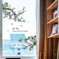 thumbnail image 6 of KunMing Birds on Cherry Blossom Branches Window Clings, Removable Green Leaf Stickers, Watercolor Bird Plant Decor for Glass Windows, 27x60cm, 6 of 7