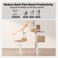 thumbnail image 3 of 55.1 Inch Electric Standing Desk with Double Drawers ,Stand up Desk with Storage Shelf, Height Adjustable Home Office Desk with Hooks, Computer Workstation for Home and Office, Light Rustic Brown, 3 of 9