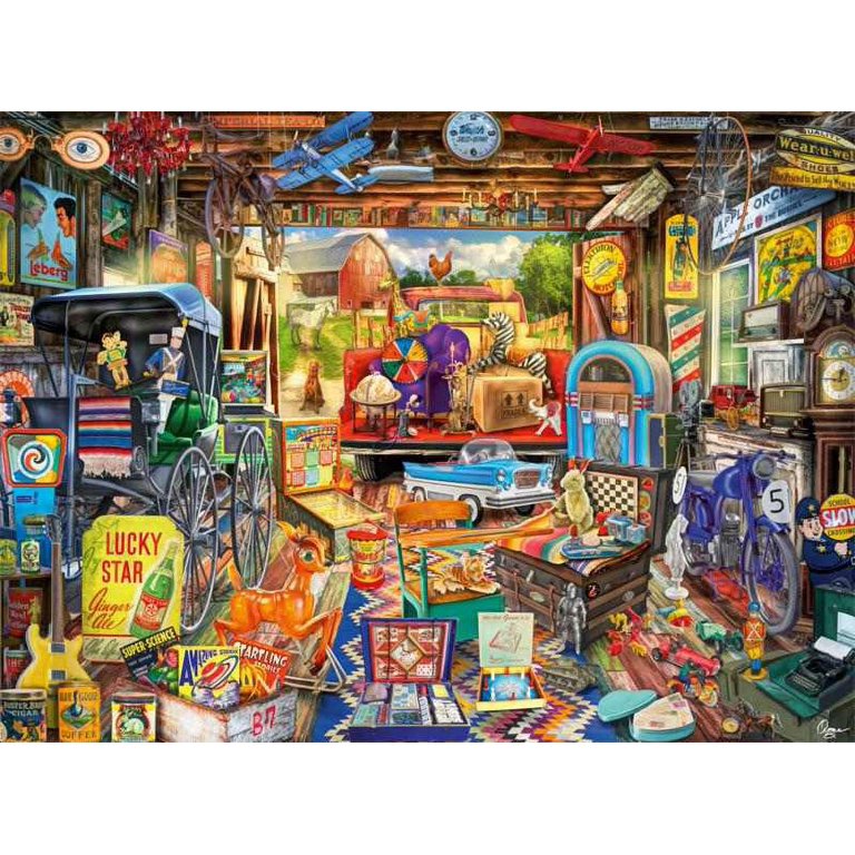 Buffalo Games Aimee Stewart Pizza Arcade 1500-Piece Jigsaw Puzzle - Nostalgic 90s Art, 38.5x26.5 Inches