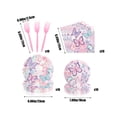 thumbnail image 3 of Penkiiy Butterfly Birthday Party Plates Napkins Forks Supplies Tableware Set ,Disposable Table Butterfly Theme Decoration for Girl Birthday Party or Baby Shower, 3 of 5