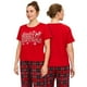 thumbnail image 3 of HITIME Pijama Navideña para Mujer de Seda de Leche Talla M, Conjunto de Playera y Pantalón Tobillero, Tela Ultra Suave y Transpirable para Lounge o Dormir, 3 of 8