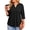 Black, variant on Fantaslook 3/4 Sleeve Plus Size Tops for Women Henley Neck Button Blouses Dressy Floral Tunic Work Shirts L-5XL