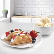 Egg Bubble Mini Waffle Maker- Make Breakfast Special w Tiny Hong Kong Egg Style Design, 4 Individual Waffler Iron, Electric Non Stick Baker w Recipes- Ice Cream Treat Dessert, Dorm Room Essential