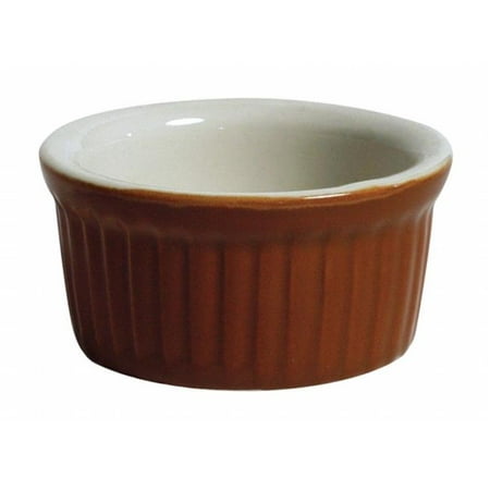 

Tuxton China B4X-0252 2.5 oz. Ramekin Fluted - Black-Eggshell - 4 Dozen