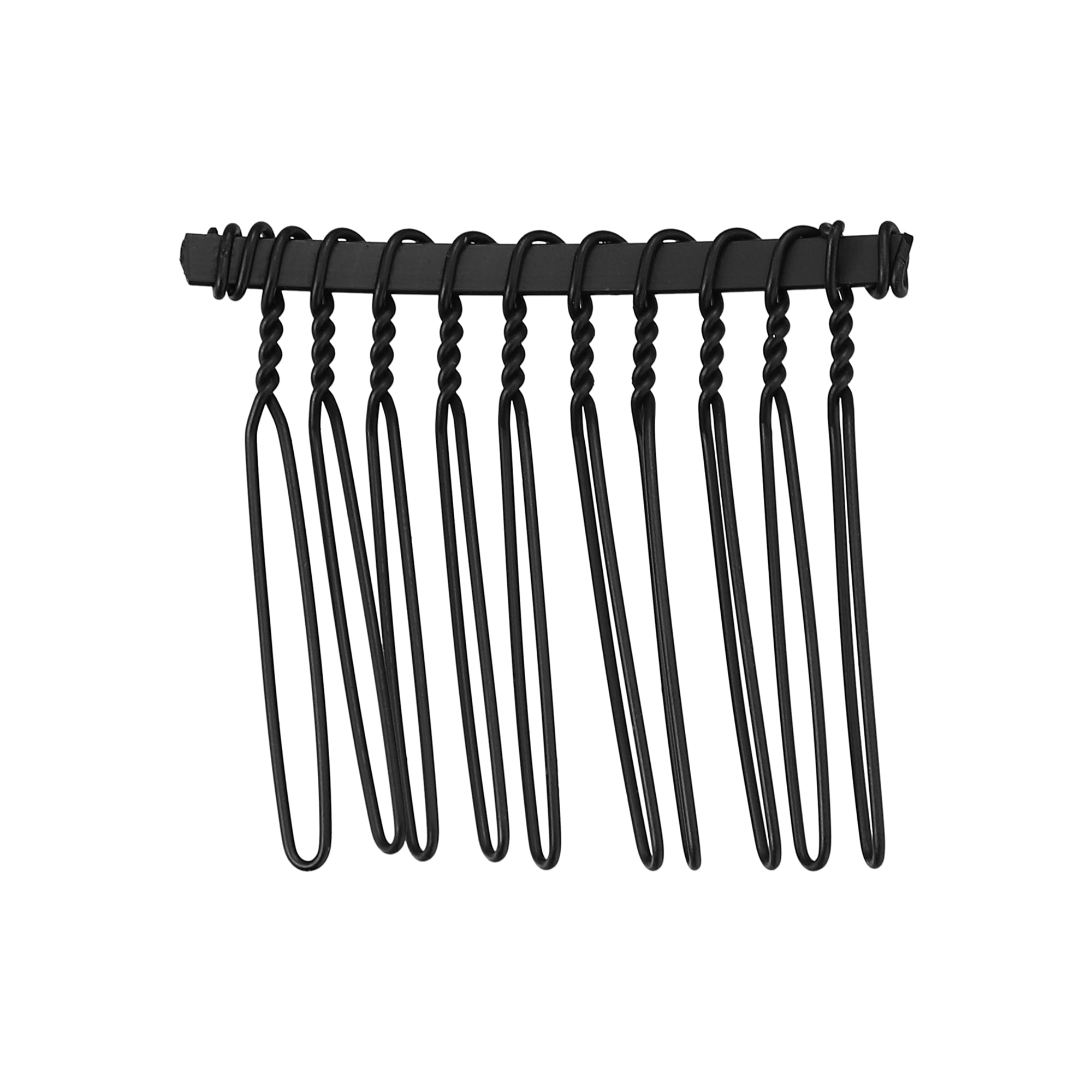 Unique Bargains 2 Pcs No Slip Hair Side Combs Accessories Metal 1.6" Black