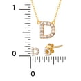thumbnail image 3 of Brilliance Fine Women's Sterling Silver 14kt Gold Plated Cubic Zirconia Initial D Pendant Set, 3 of 7