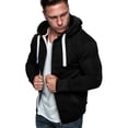 thumbnail image 4 of YUNAFFT Women's Tops, Jackets& Coat Clearance, Mens Pure Color Zipper Pullover Long Sleeve Hooded Sweatshirt Tops Blouse, 4 of 9