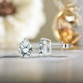 thumbnail image 2 of One Carat 4 Prong 1 Carat Pear Shaped Moissanite Solitaire Stud Earrings In 18K Gold Plating Over Silver, 2 of 4