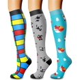 thumbnail image 1 of Chaussettes de Compression pour Femmes et Hommes Circulation (3 Paires) 15-20 mmHg Est le Meilleur Soutien pour la Course Athlétique Cyclisme, 1 of 7