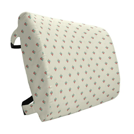 

Simple Flower Lumbar Pillow Little Floral Ornaments with Vibrant Petals Old Fashioned Country Style Soft Back Cushion Office Chairs with Adjustable Straps 14 x 13 Beige Teal Red by Ambesonne