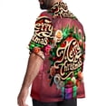 thumbnail image 3 of Christmas Font Men's Button Down Casual Hawaiian Print Short Sleeve Summer Beach Shirt, 3 of 6