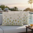 thumbnail image 5 of White Daisy Pillow Covers 2 Pack Spring Flowers Floral Vintage Linen Texture Pillowcase Waterproof Outdoor Throw Pillow Cover for Patio Balcony Rectangular Cushion 20”x12”, 5 of 9