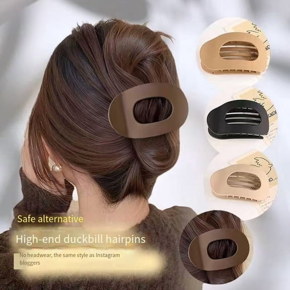 Hot selling flat oval hair clip, duckbill clip, strong grip, back of the head hair bun, simple clip hair accessory
