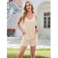 thumbnail image 4 of Women 2 Pieces Summer Clothes Set Outfit Khaki L, 4 of 9