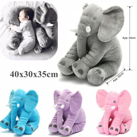 Stuffed Animal Soft Cushion Baby Sleeping Soft Pillow Long Nose Elephant Plush Toy for Toddler Infant Kids