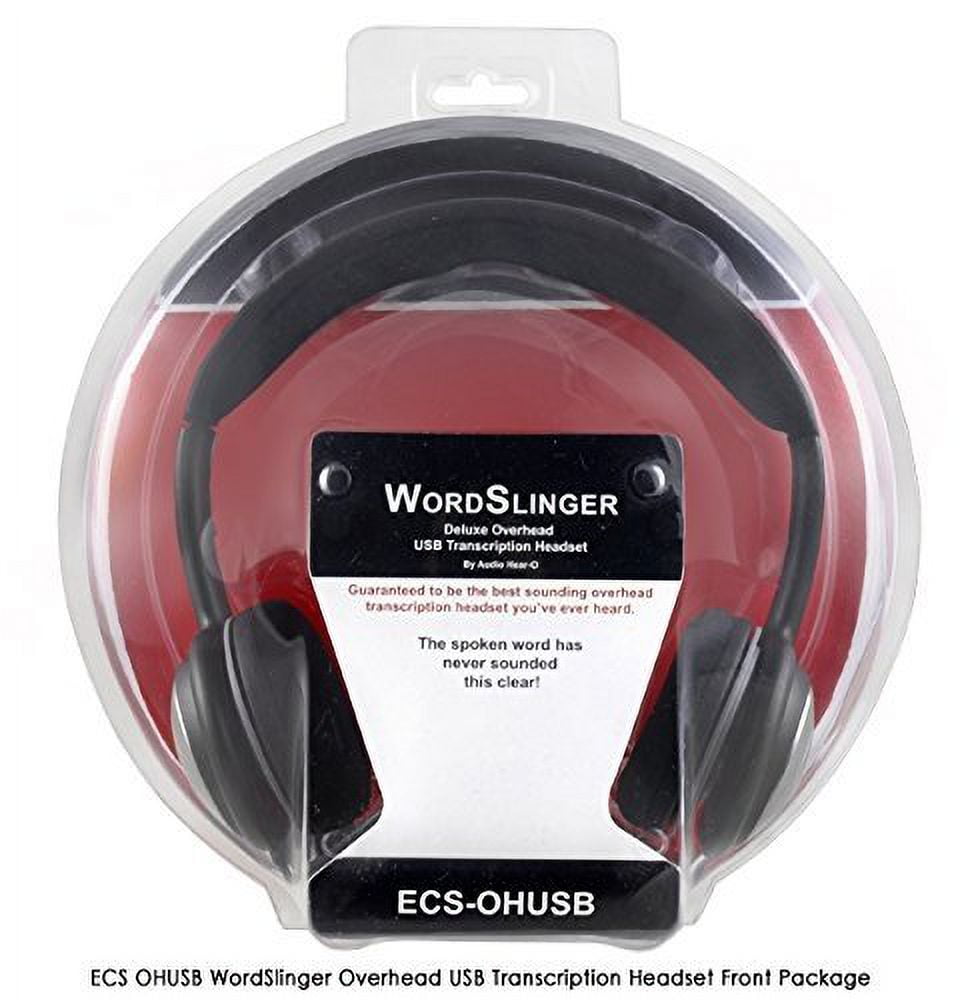 ECS WordSlinger デラックス オーバーヘッド USB 文字起こし用ヘッドセット 音量調節機能付き送料無料 ECS WordSlinger デラックス オーバーヘッド USB 文字起こし用ヘッドセット 音量調節機能付き