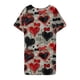 thumbnail image 5 of Camisón corto para mujer, cuello redondo, manga corta, estampado, talla grande, informal, 5 of 5