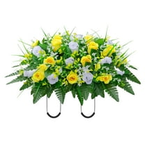 Artificial Flowers - Funeral Things - Artificial Cemetery Flowers Saddle Shaped Decorations Non Fading - 1 Piece