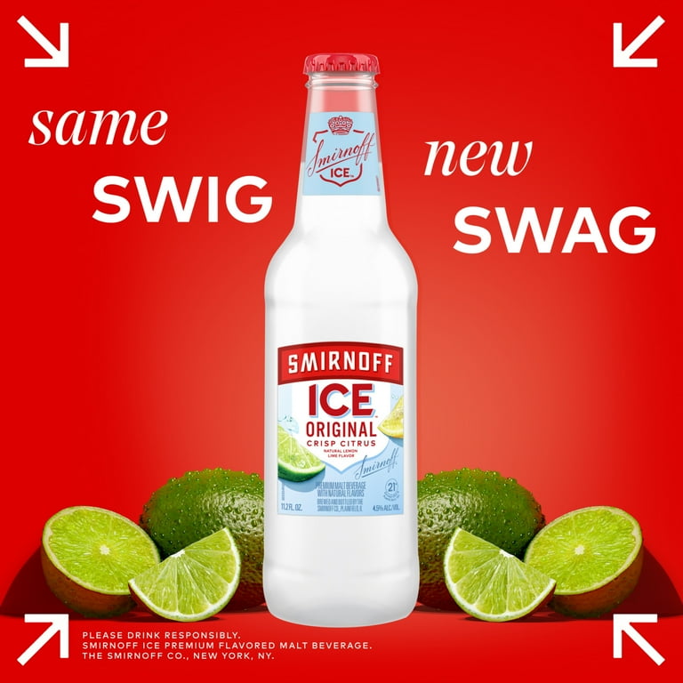 Smirnoff Ice Original, 11.2 fl oz, 6 Pack Bottles, 4.5% ABV