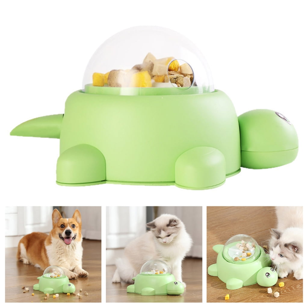Zeiwohndc Turtles Leak Feeder Rotating Dog Bowl Slow Feeder Toy Auto Dispenser