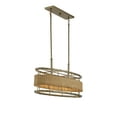 thumbnail image 5 of Burnished Brass with Natural Rattan Four Light Linear Chandelier from the Arcadia Collection, 5 of 6