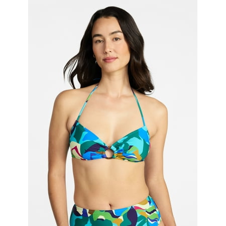 Time and Tru Women's and Women's Plus Size Abstract Print Bandeau Bikini Top, Sizes XS-3X