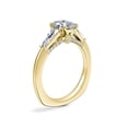 thumbnail image 3 of 0.90 Ct Oval Cut Natural Diamond Unique Three Stone Ring for Anniversary Solid 18K Yellow Gold Size 4, 3 of 8