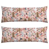 Dog Lover's Body Pillow Cover - Soft & Breathable, Hidden Zipper, 20"x54", Cute Puppy & Floral Print - Perfect Gift for Pet Lovers, Side Sleepers & Dog Themed Decor