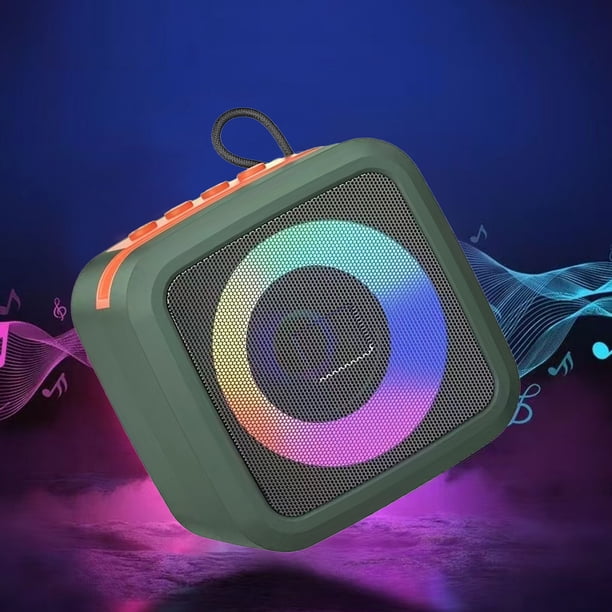 Altavoz Bluetooth con Luces RGB de Colores | Bluetooth 5.3 | Baja Latencia | Efecto Sonoro de Área Amplia | Batería de Alta Capacidad 500mAh | Alcance Inalámbrico de 10 Metros | 4.13x4.13x3.35