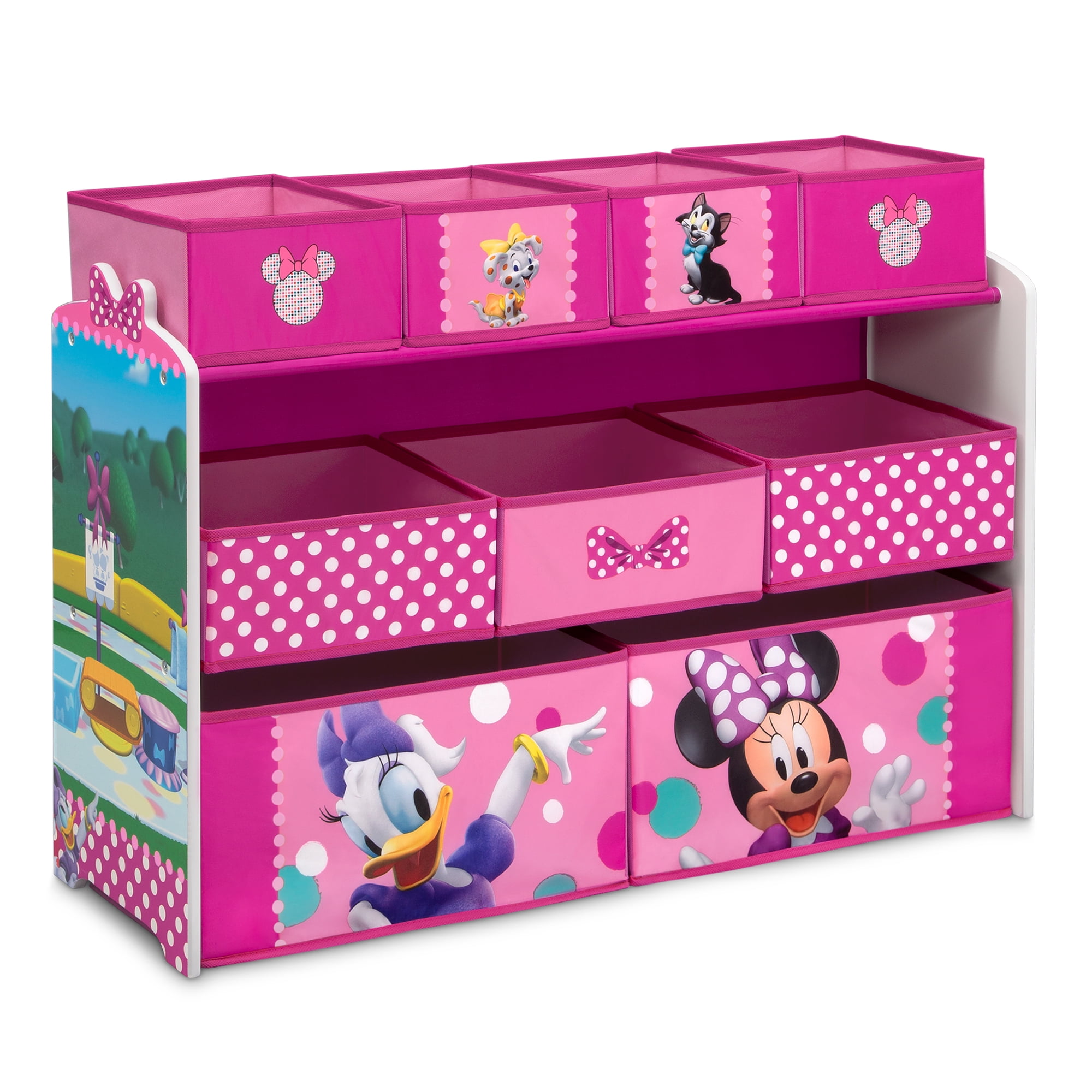 Peppa Pig Multi-Bin Toy Organizer Kids Toys Storage Boxes Wooden Frame Playroom 