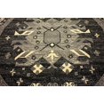 thumbnail image 5 of Unique Loom Taftan Collection Geometric Tribal Round Rug, 8 Feet, Black/Gray, 5 of 5