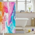 thumbnail image 3 of Colorful Marble Shower Curtain Pastel Pink, Teal, Orange Abstract Art Bright Girly Bath Curtain Waterproof Decor for Clawfoot Tub and Toilet Mat Adds a Pop of Color and Fun to Any Bathroom Includes Ho, 3 of 6