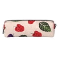 thumbnail image 2 of XMXT Leather Pencil Case, Raspberry Leaf Illustration Large Capacity Pencil Pouch for Student Teens Women, 2 of 9