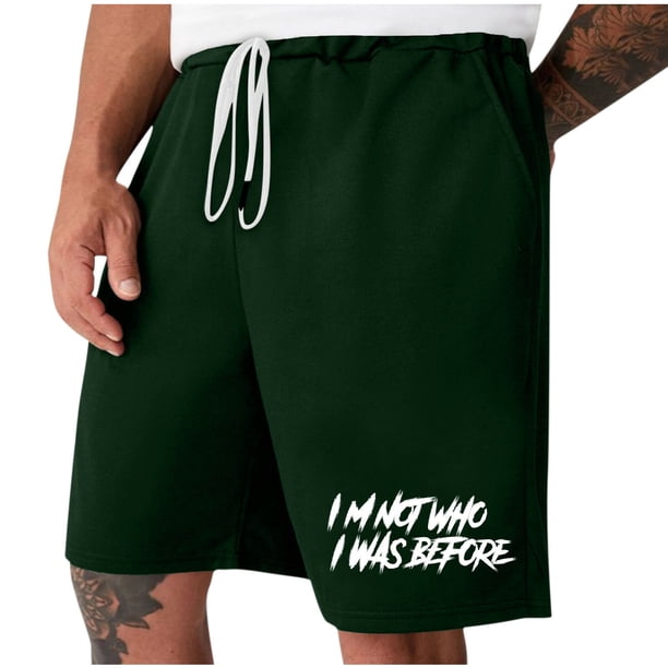 Mens Casual Shorts Lace-Up Elástico Cintura Bolsillo Ejercicio Fitness Hogar Pantalones de Media Longitud para Diario