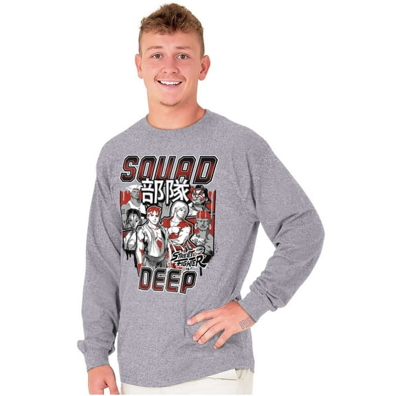 Kanji Street Fighter Squad Deep Long Sleeve TShirt Men Women Brisco Brands S