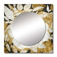 thumbnail image 2 of Designart "Exquisite White Rose Blossoming Floral Gold Glamour II" Rose Square Mirror For Wall Decor - Large White Square Mirror Printed Wall Decor - Traditional Square Living Room Mirror, 2 of 5