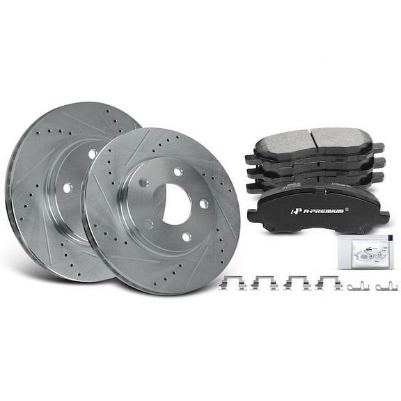 Front Brake Pad and Rotor Kit 6 - Compatible with 2007 - 2012 Dodge Caliber - Autopart Premium