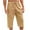 Khaki, variant on ohmzyzo Men's Long Shorts Knee Length 3/4 Baggy Pants Summer Drawstring Sport Golf Lounge Capri Pant with Pockets