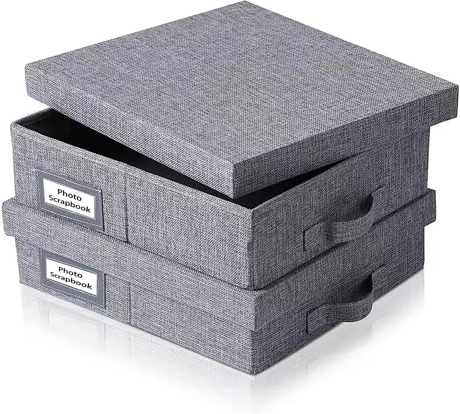 Linen Scrapbook Storage Box Photo Storage Boxes (2pack) 14.6 '' x 13