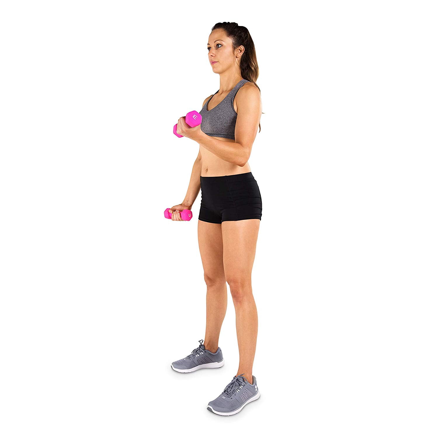 WF Athletic Supply 32lb Neoprene Dumbbell Set with Storage Rack