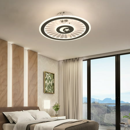 

Oukaning 18 Ceiling Fan with LED Light Modern Chandelier Fan with Remote Control for Bedroom Living Room