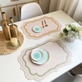 thumbnail image 5 of Namzi Faux Leather Heat Resistant Placemats, Dining Room Table Mats, Protect Surfaces,Non-Slip Washable Table Mats，Kitchen Decor Accessories（Set of 4, Size 17.7*11.8in,A09 ）, 5 of 5
